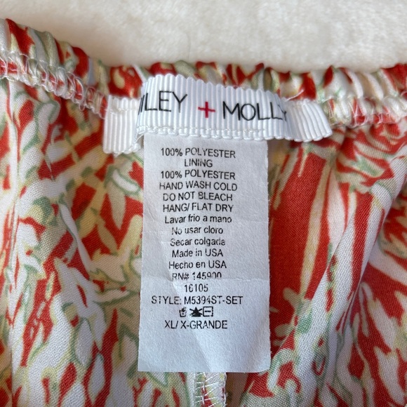 Elegant MILEY + MOLLY Red and White Women's PJ Lingerie Set Size X-Large Hot! - Picture 15 of 15